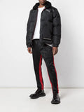 Mastermind Japan leather-panelled puffer coat