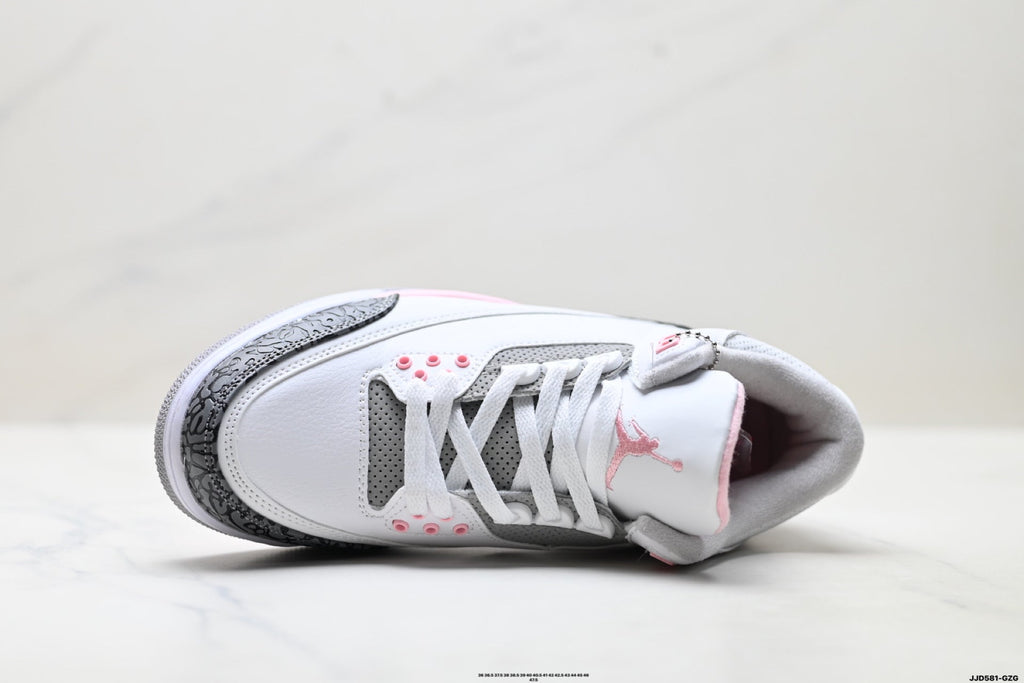 Air Jordan 3 Retro White Grey Pink Sneakers